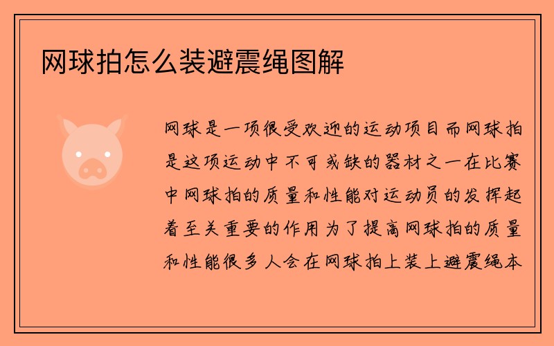 网球拍怎么装避震绳图解